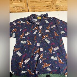 Men's size XL Duck Head all Over golf print shirt
